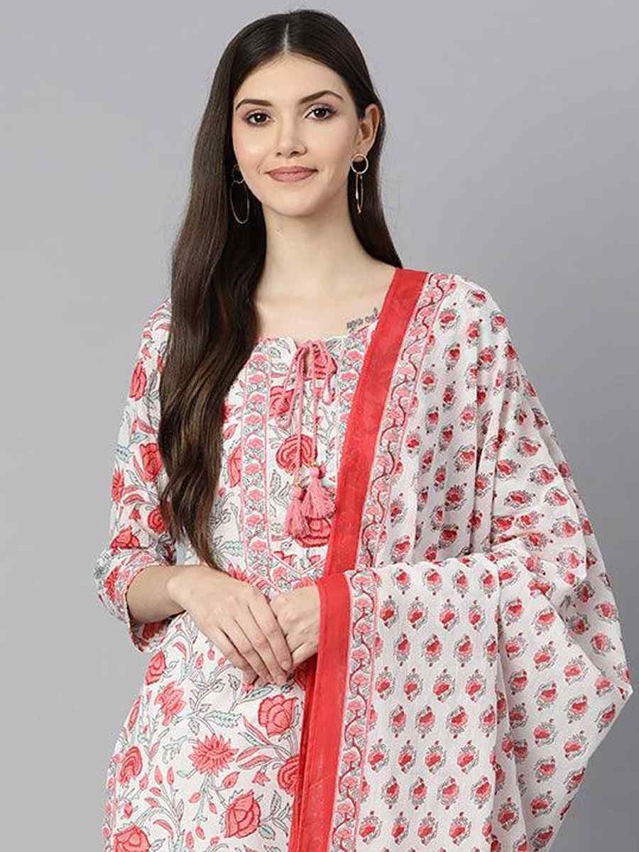 Multi Cotton Printed Festival Casual Ready Pant Salwar Kameez