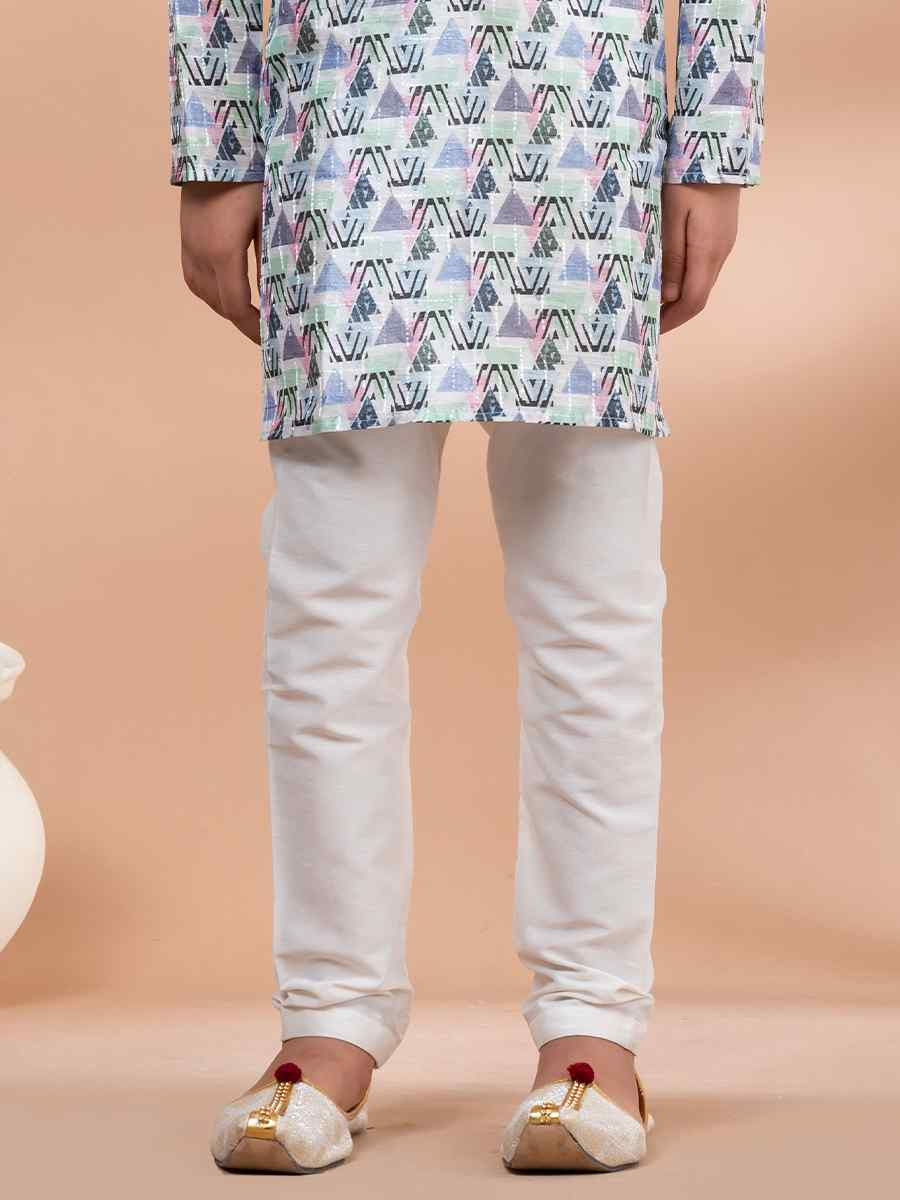 Multi Cotton Printed Festival Traditional Kurta Pyjama Boys Wear