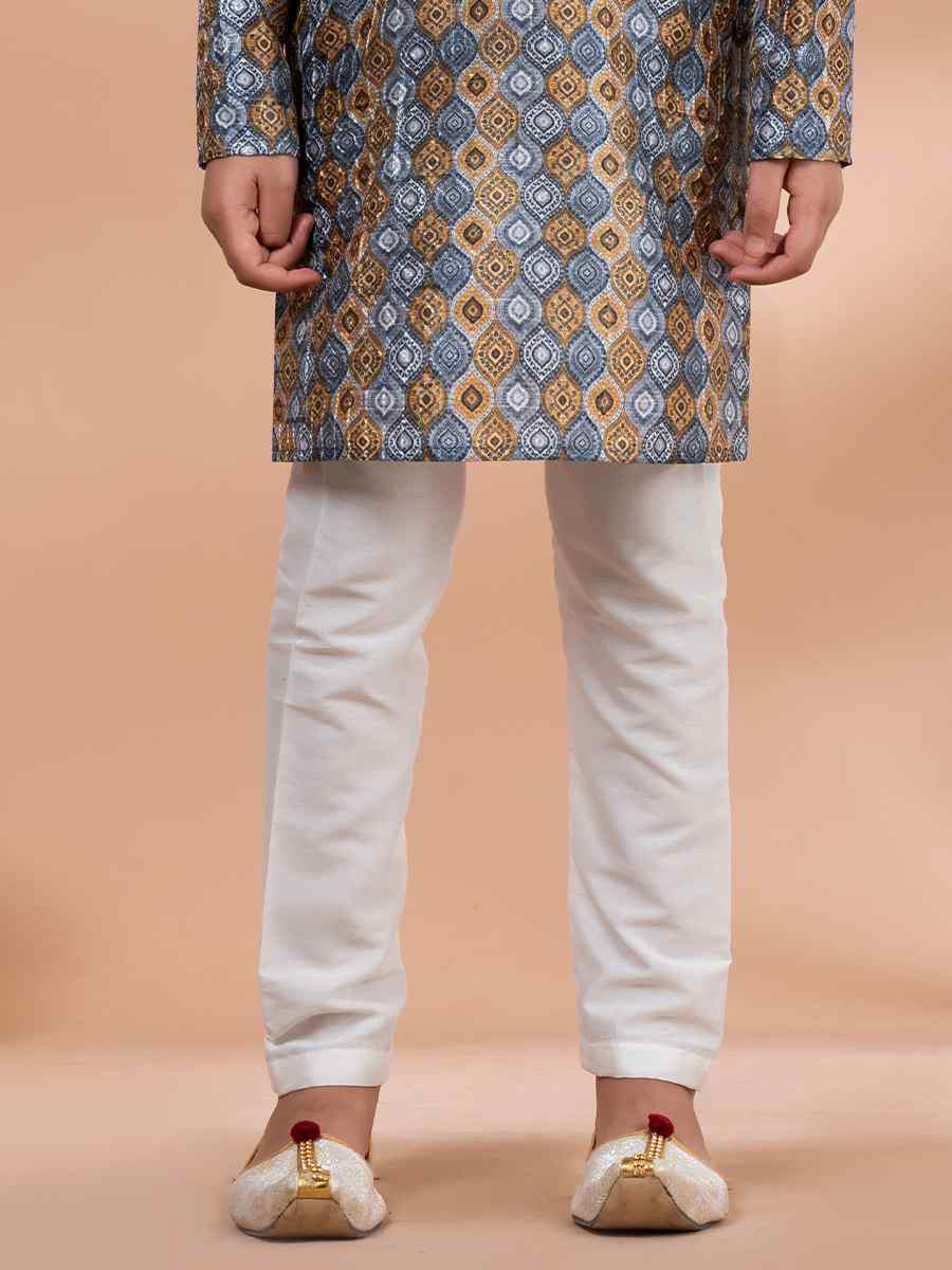 Multi Cotton Printed Festival Traditional Kurta Pyjama Boys Wear