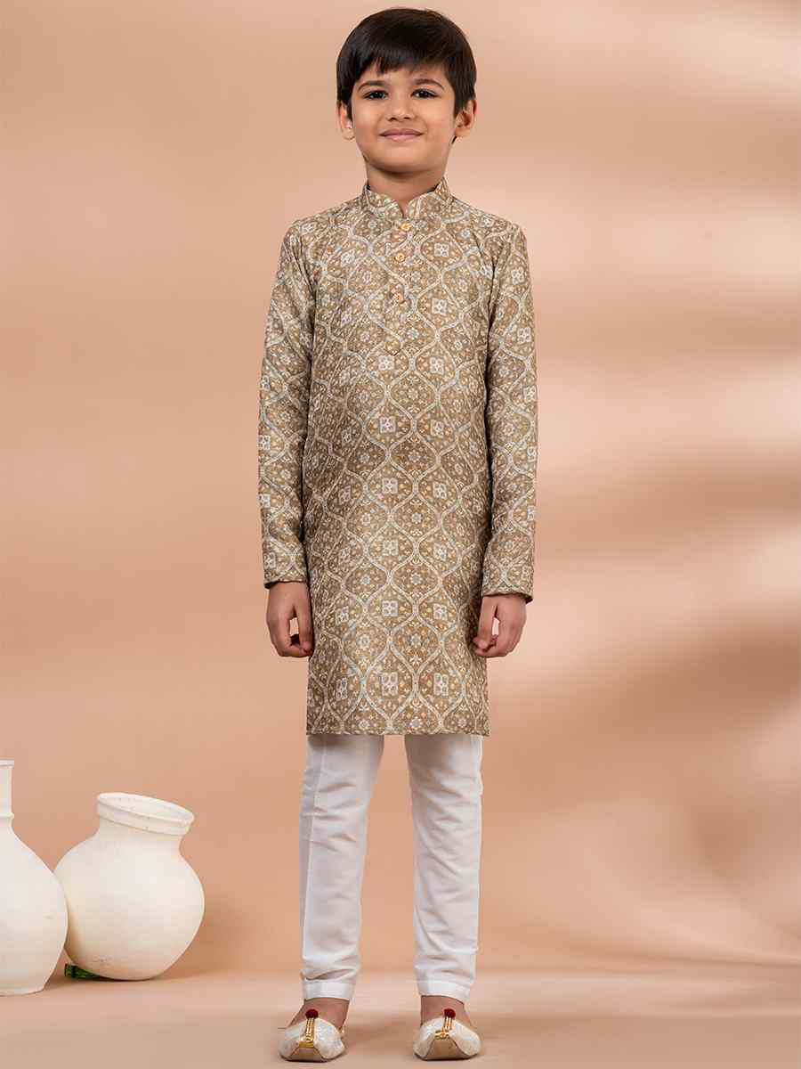 Multi Cotton Printed Festival Traditional Kurta Pyjama Boys Wear