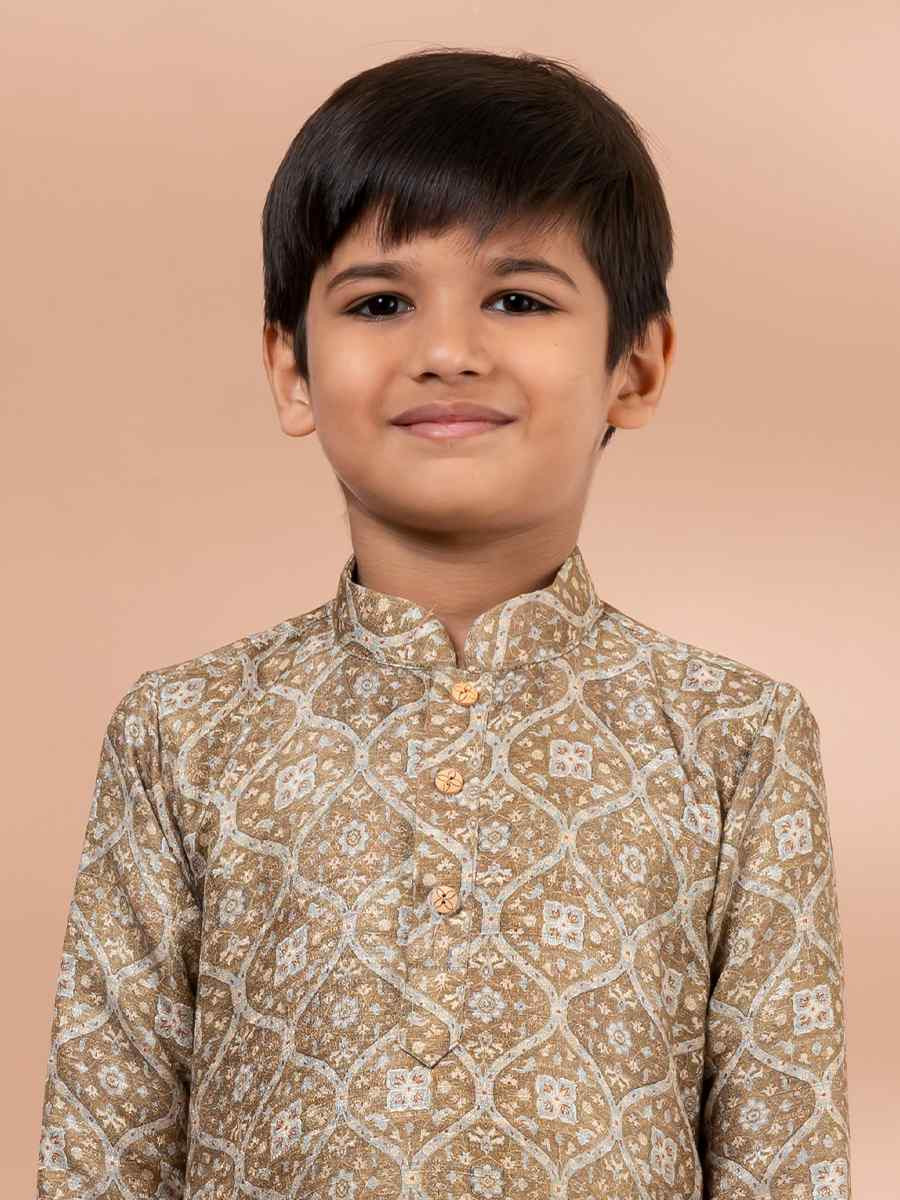 Multi Cotton Printed Festival Traditional Kurta Pyjama Boys Wear