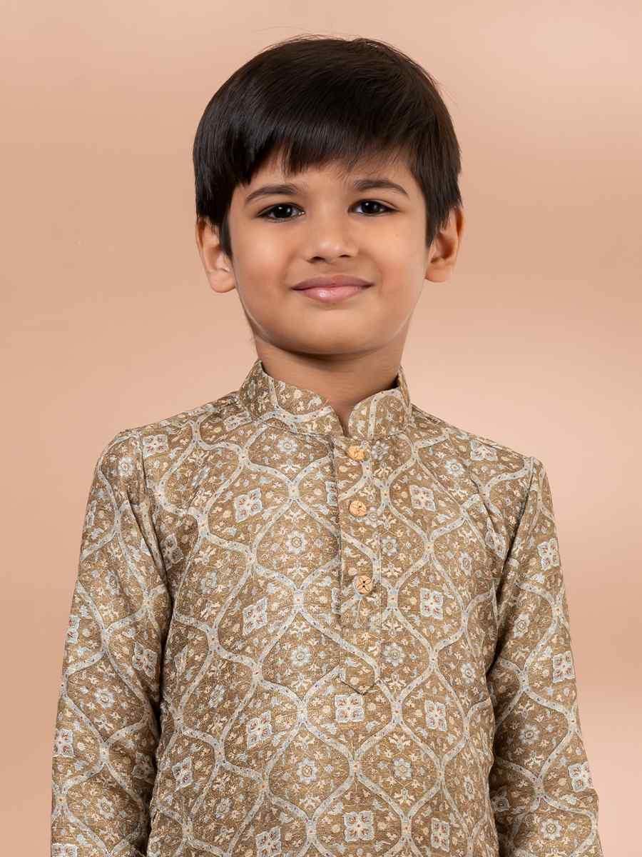 Multi Cotton Printed Festival Traditional Kurta Pyjama Boys Wear