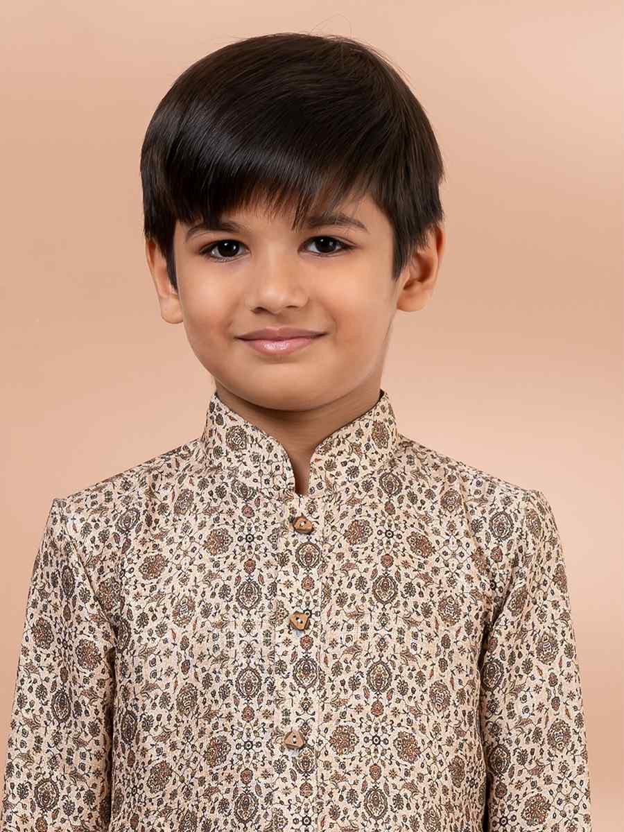 Multi Cotton Printed Festival Traditional Kurta Pyjama Boys Wear