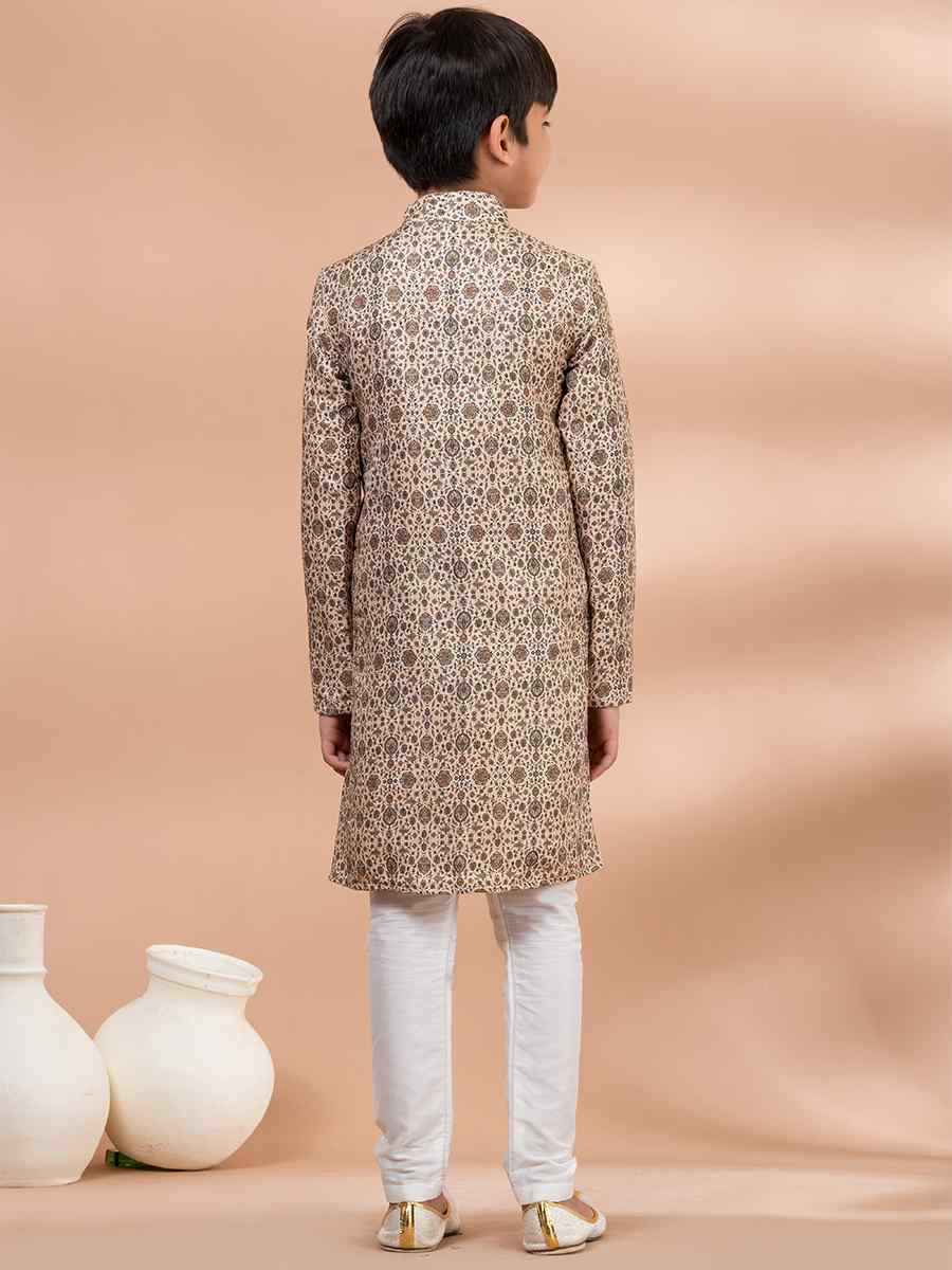 Multi Cotton Printed Festival Traditional Kurta Pyjama Boys Wear
