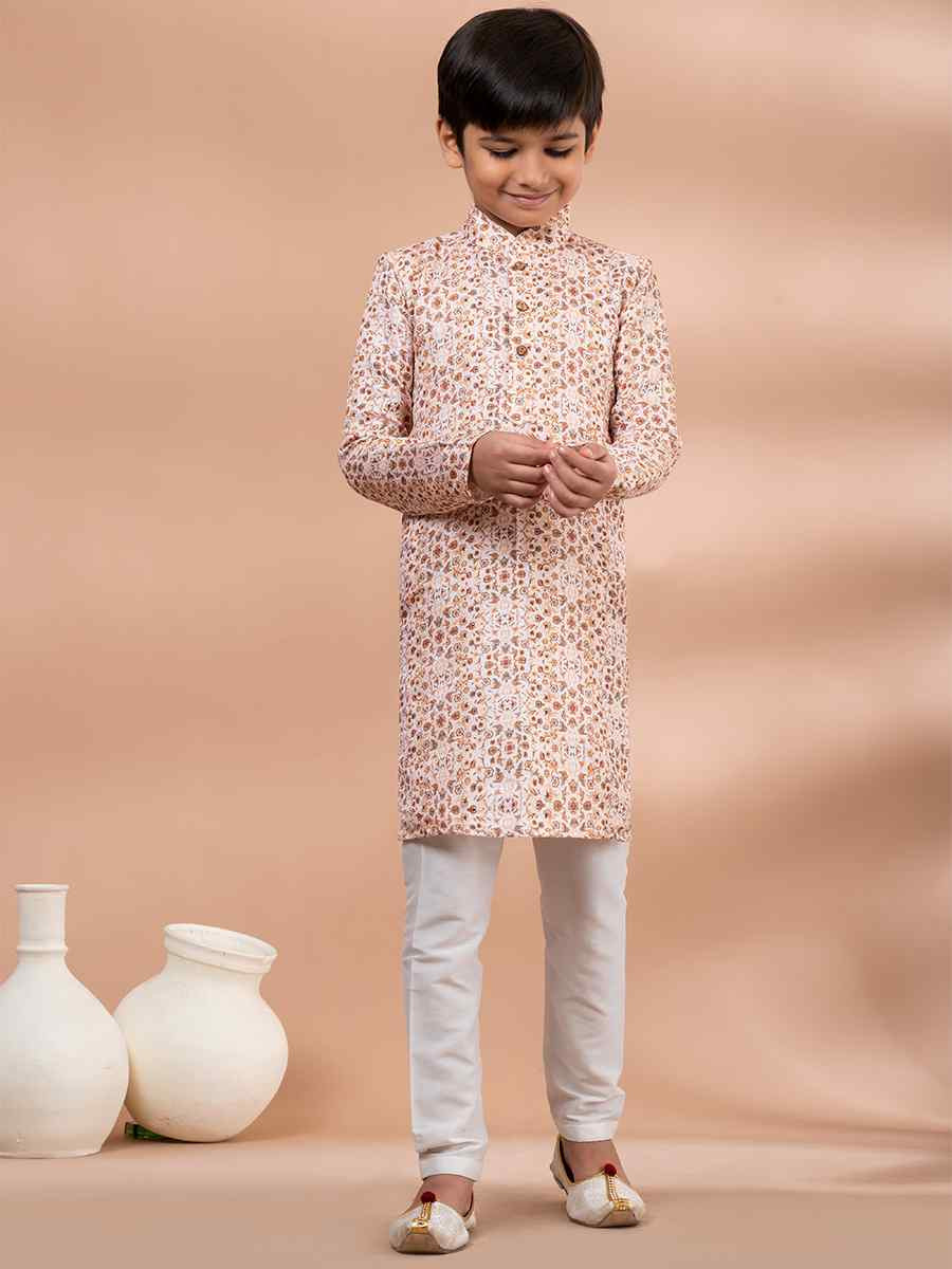 Multi Cotton Printed Festival Traditional Kurta Pyjama Boys Wear