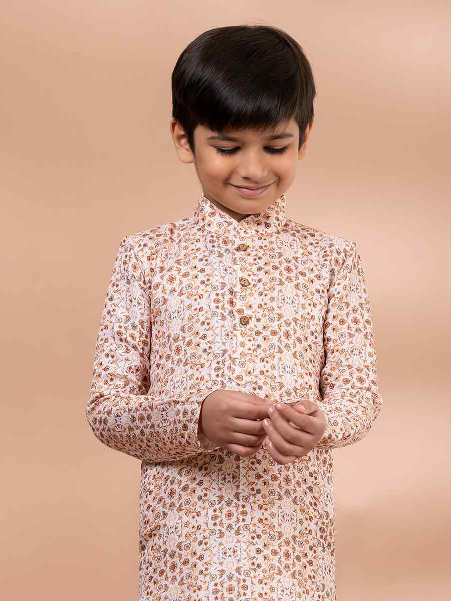 Multi Cotton Printed Festival Traditional Kurta Pyjama Boys Wear