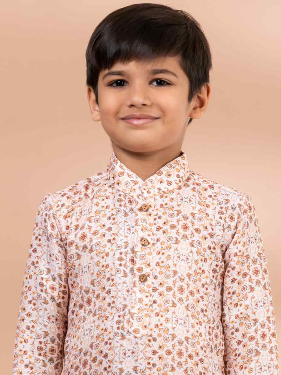Multi Cotton Printed Festival Traditional Kurta Pyjama Boys Wear