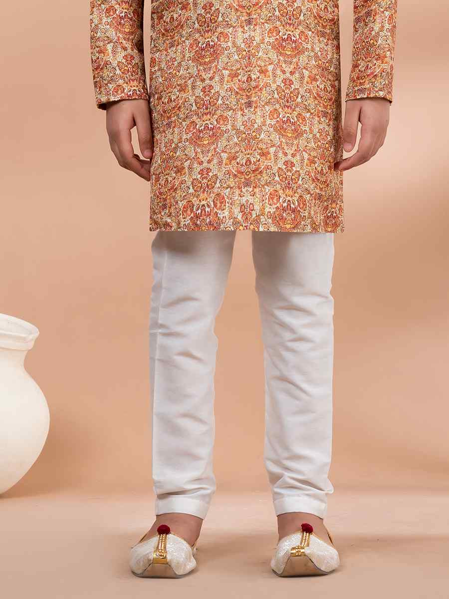 Multi Cotton Printed Festival Traditional Kurta Pyjama Boys Wear