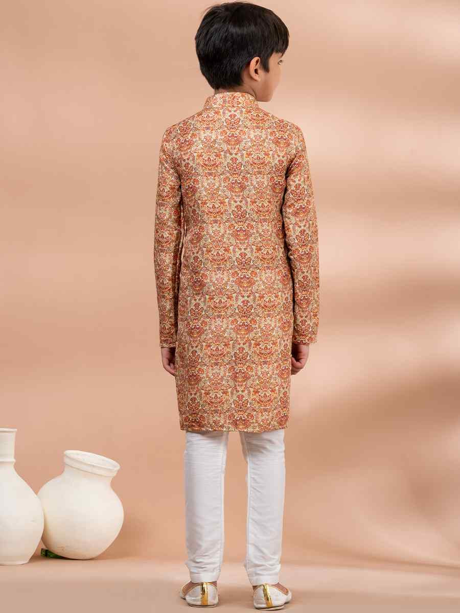 Multi Cotton Printed Festival Traditional Kurta Pyjama Boys Wear