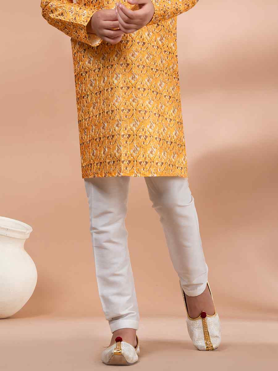 Multi Cotton Printed Festival Traditional Kurta Pyjama Boys Wear