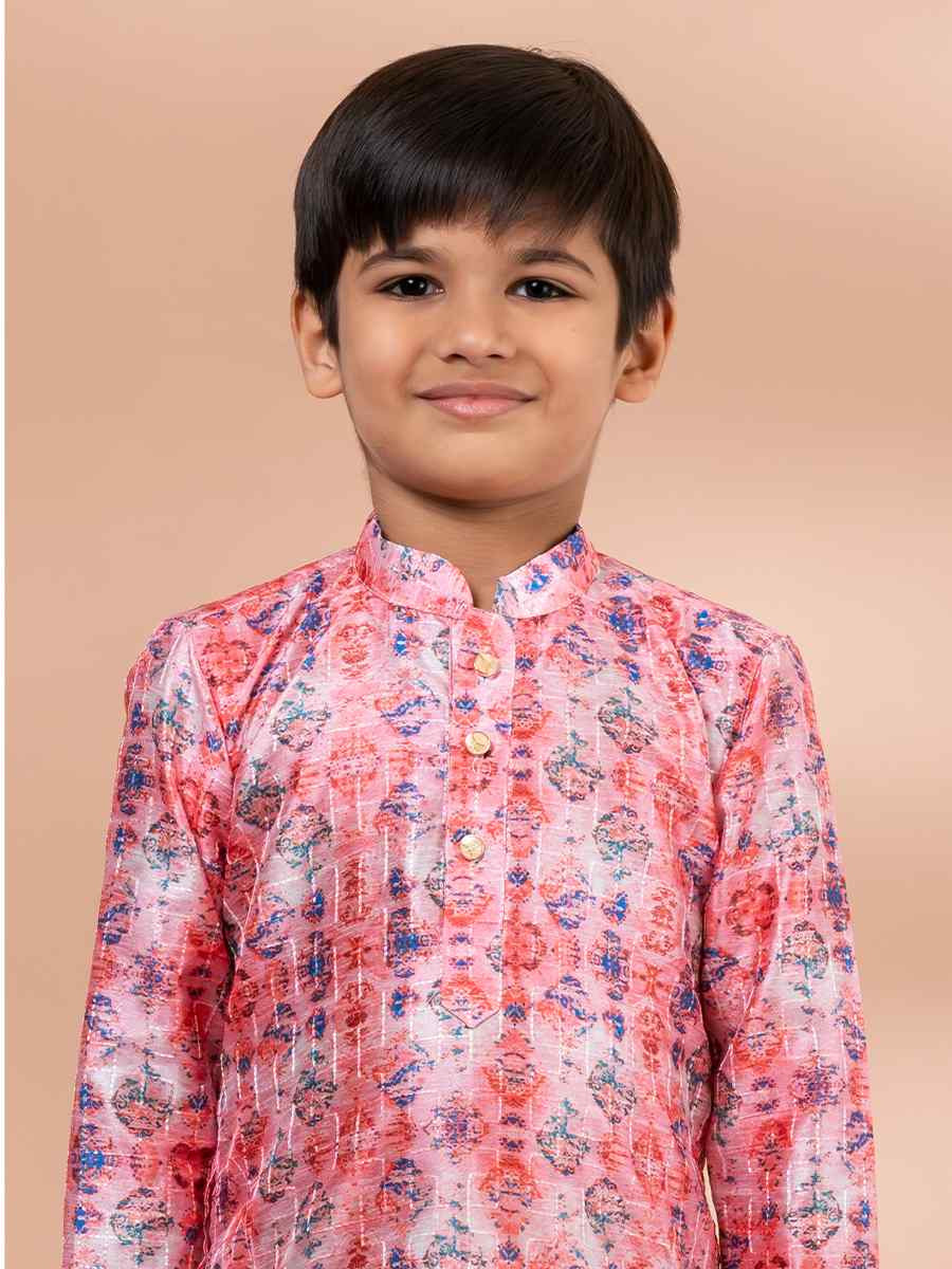 Multi Cotton Printed Festival Traditional Kurta Pyjama Boys Wear