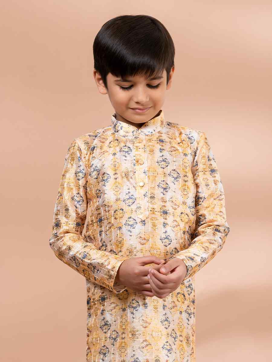 Multi Cotton Printed Festival Traditional Kurta Pyjama Boys Wear