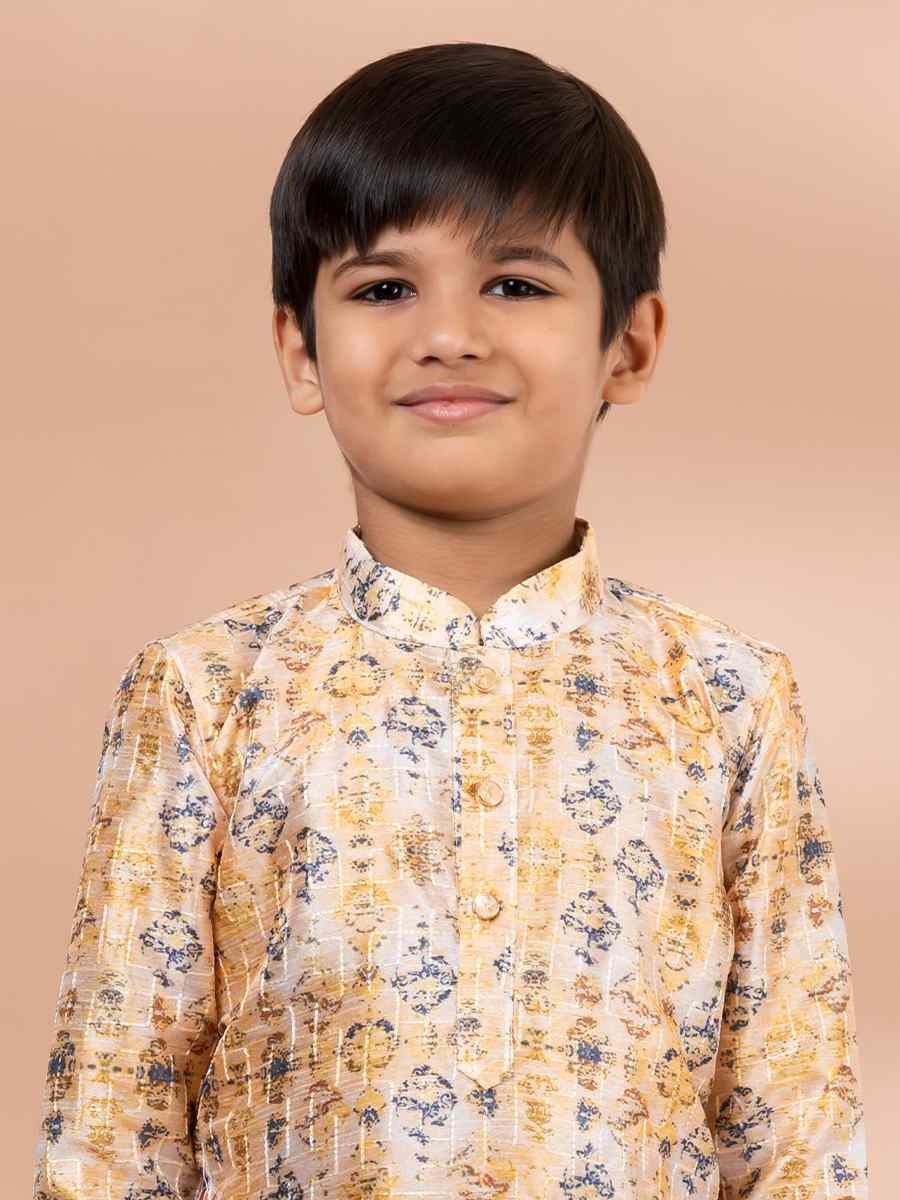 Multi Cotton Printed Festival Traditional Kurta Pyjama Boys Wear