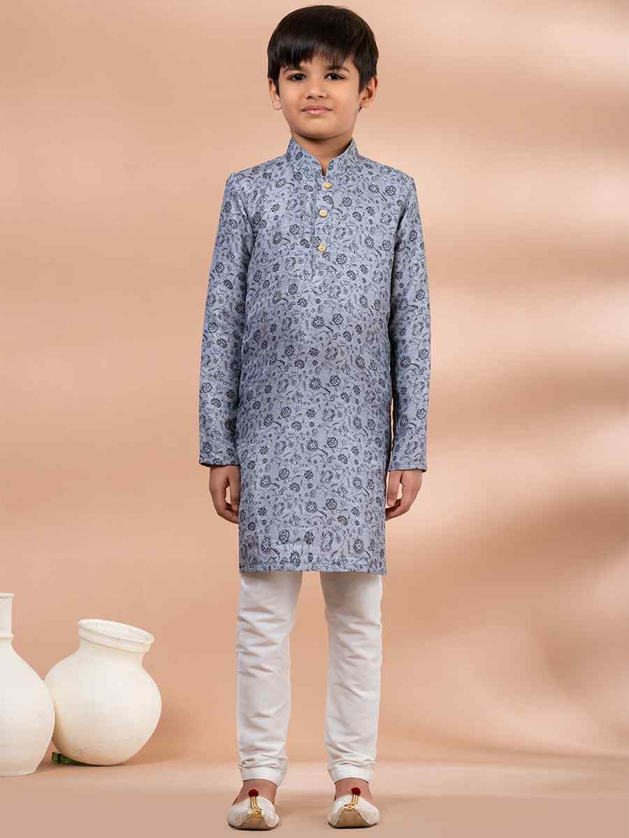 Multi Cotton Printed Festival Traditional Kurta Pyjama Boys Wear