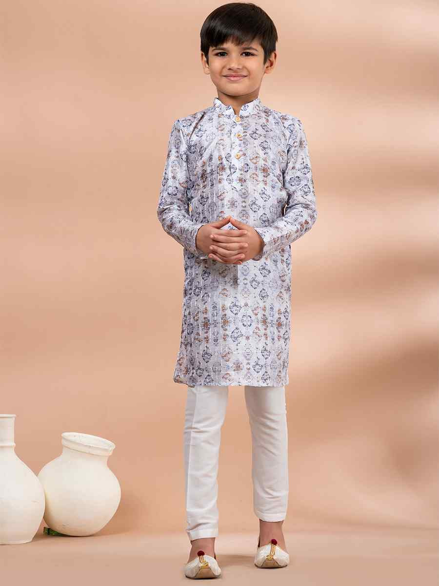 Multi Cotton Printed Festival Traditional Kurta Pyjama Boys Wear