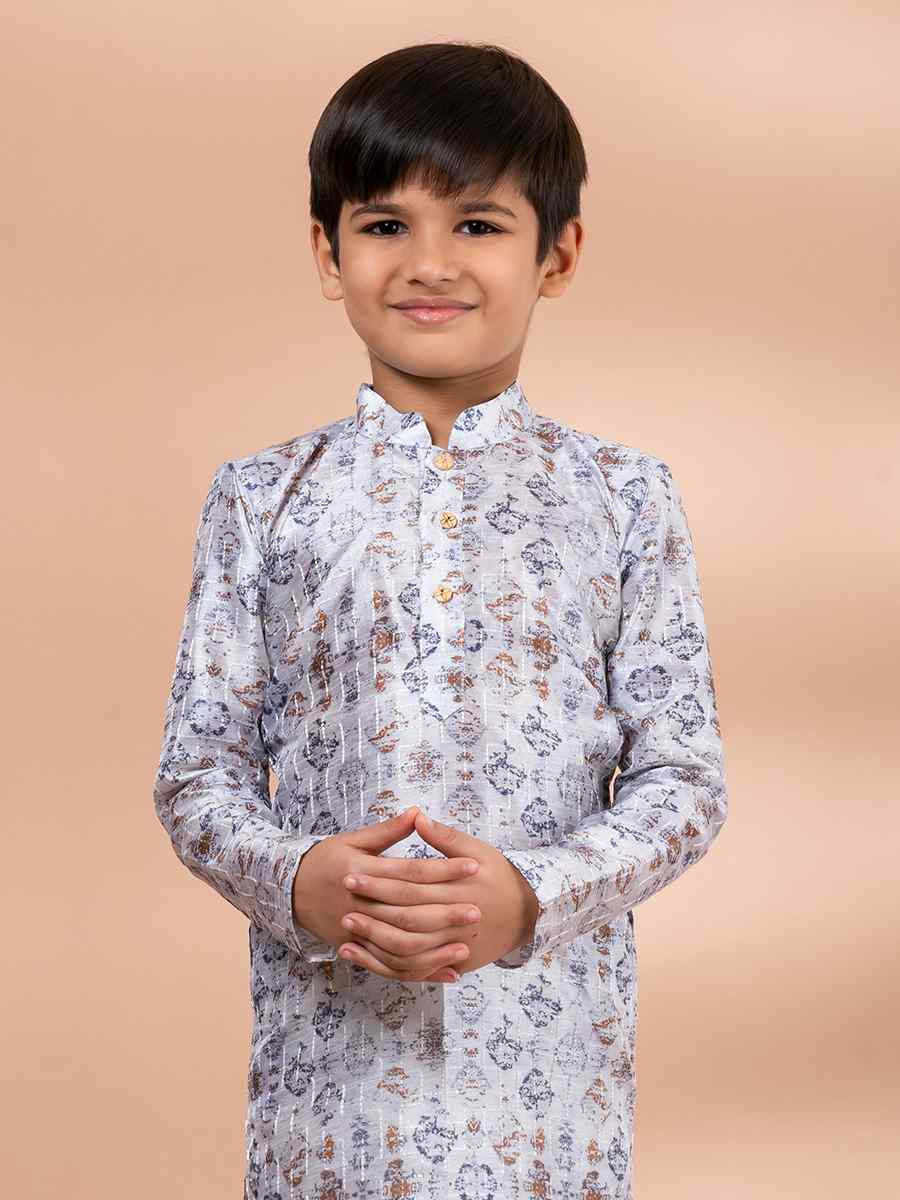 Multi Cotton Printed Festival Traditional Kurta Pyjama Boys Wear