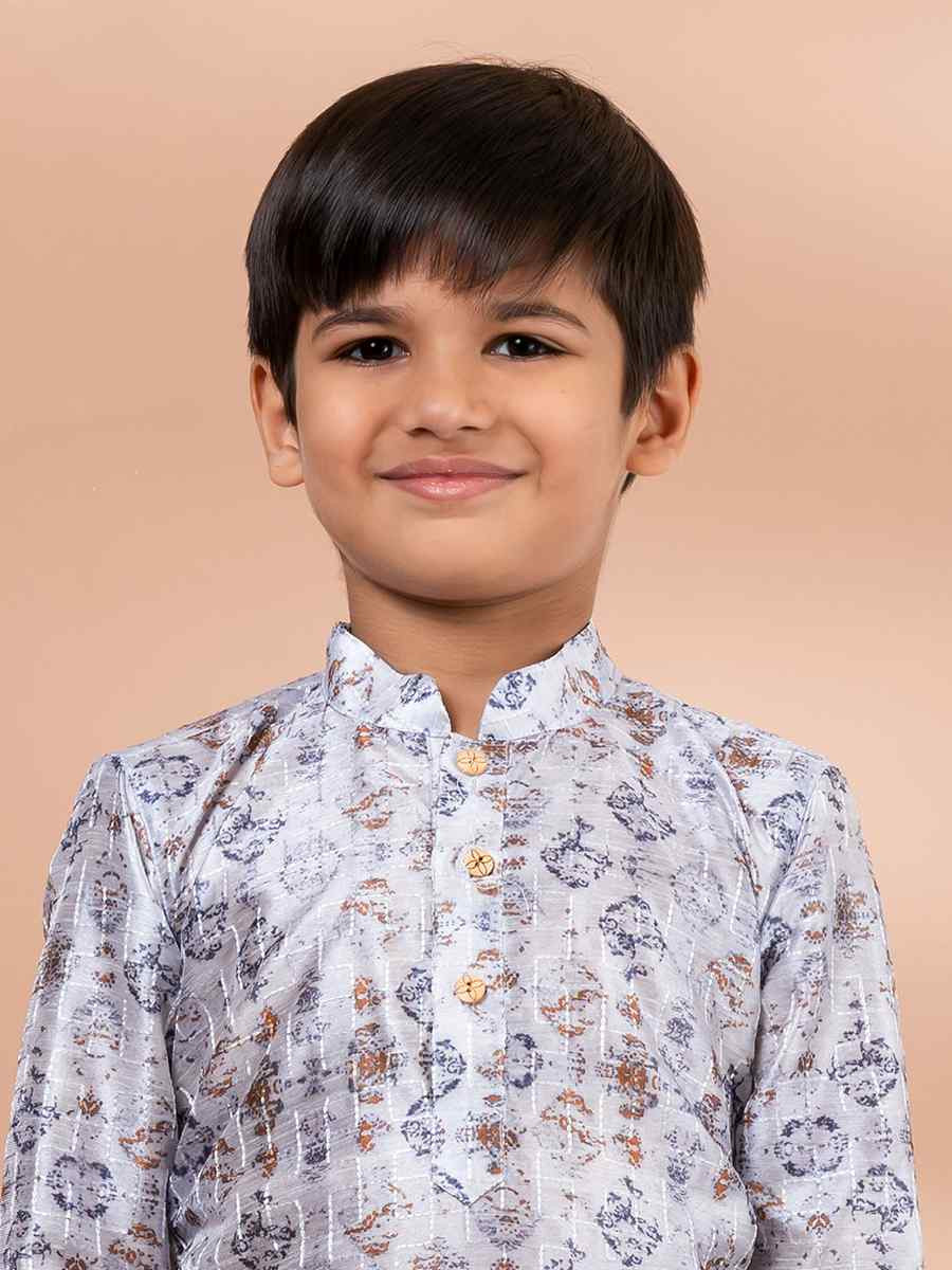Multi Cotton Printed Festival Traditional Kurta Pyjama Boys Wear