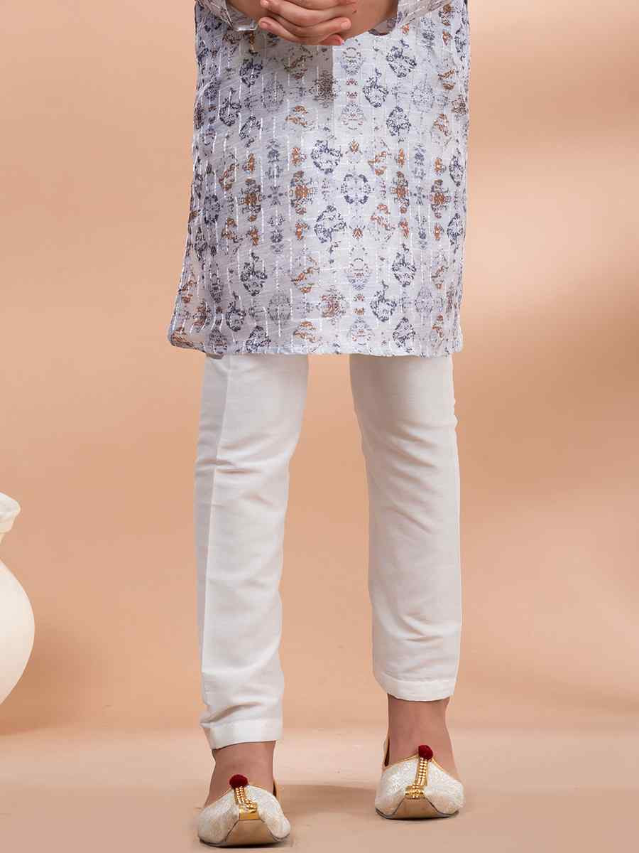 Multi Cotton Printed Festival Traditional Kurta Pyjama Boys Wear