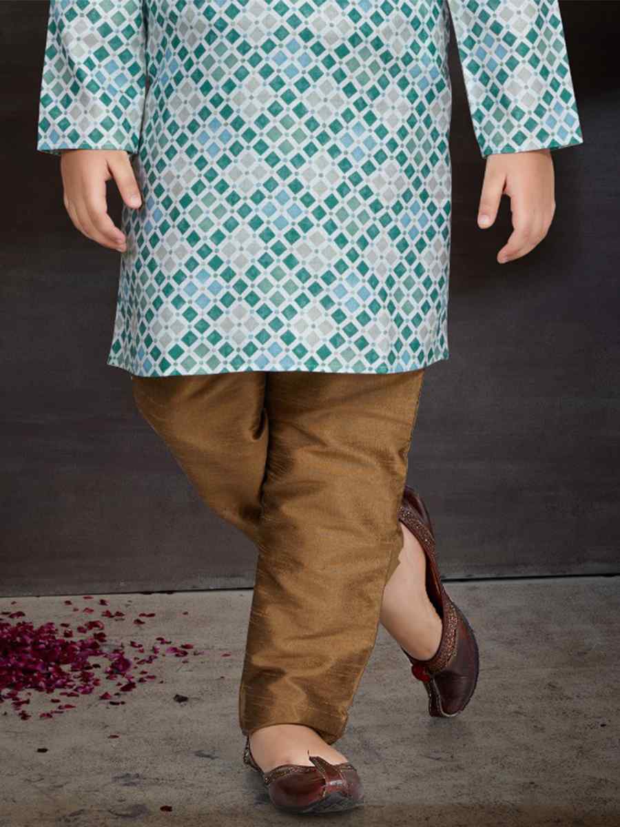 Multi Cotton Printed Festival Traditional Kurta Pyjama Boys Wear