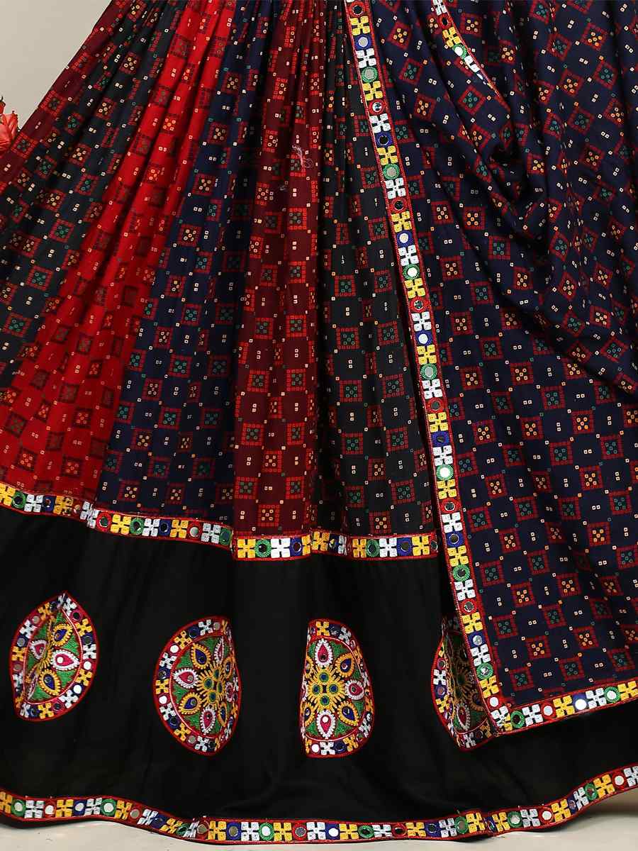 Multi Cotton Printed Mehendi Festival Traditional Lehenga Choli