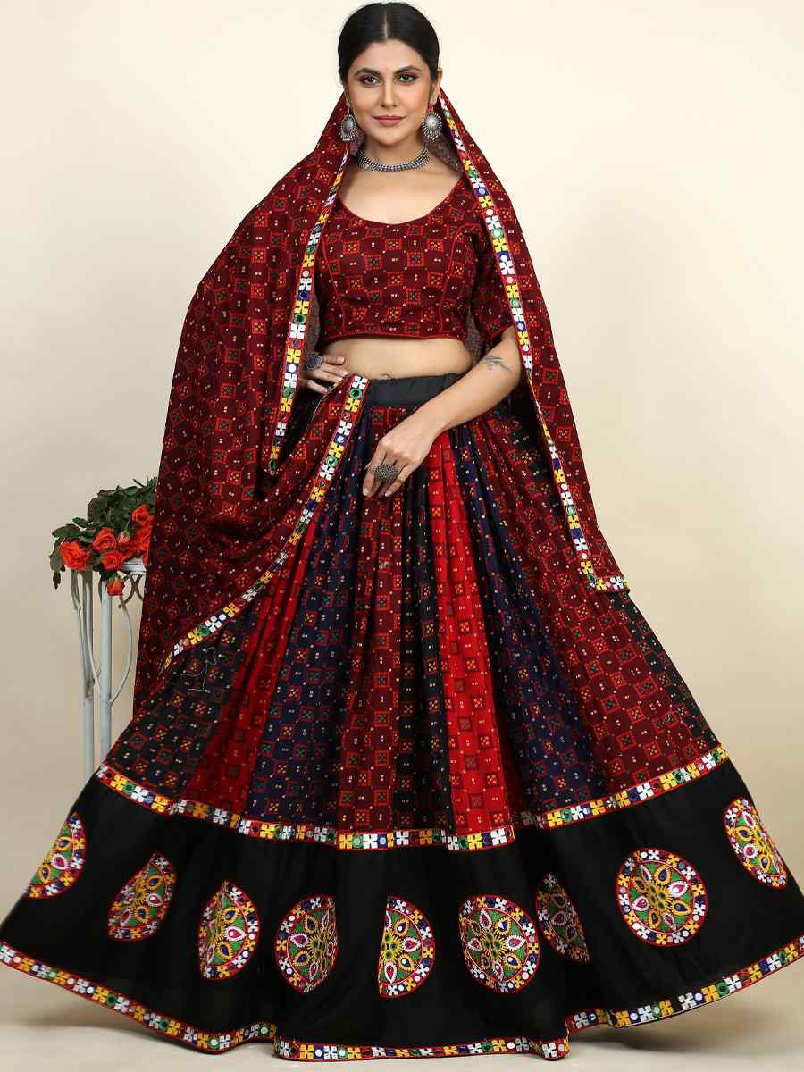 Multi Cotton Printed Mehendi Festival Traditional Lehenga Choli
