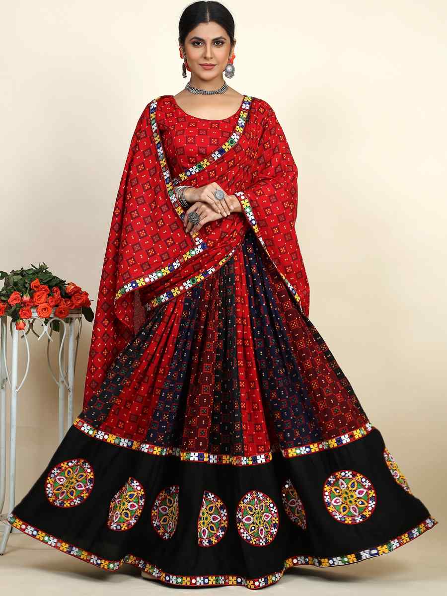 Multi Cotton Printed Mehendi Festival Traditional Lehenga Choli