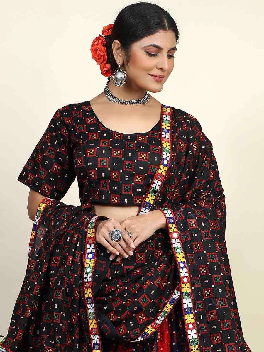 Multi Cotton Printed Mehendi Festival Traditional Lehenga Choli