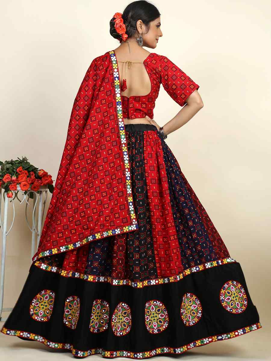 Multi Cotton Printed Mehendi Festival Traditional Lehenga Choli
