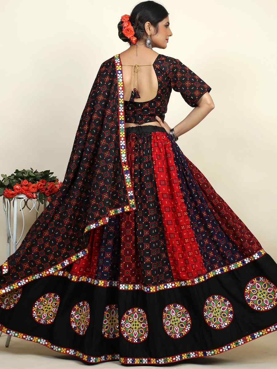 Multi Cotton Printed Mehendi Festival Traditional Lehenga Choli