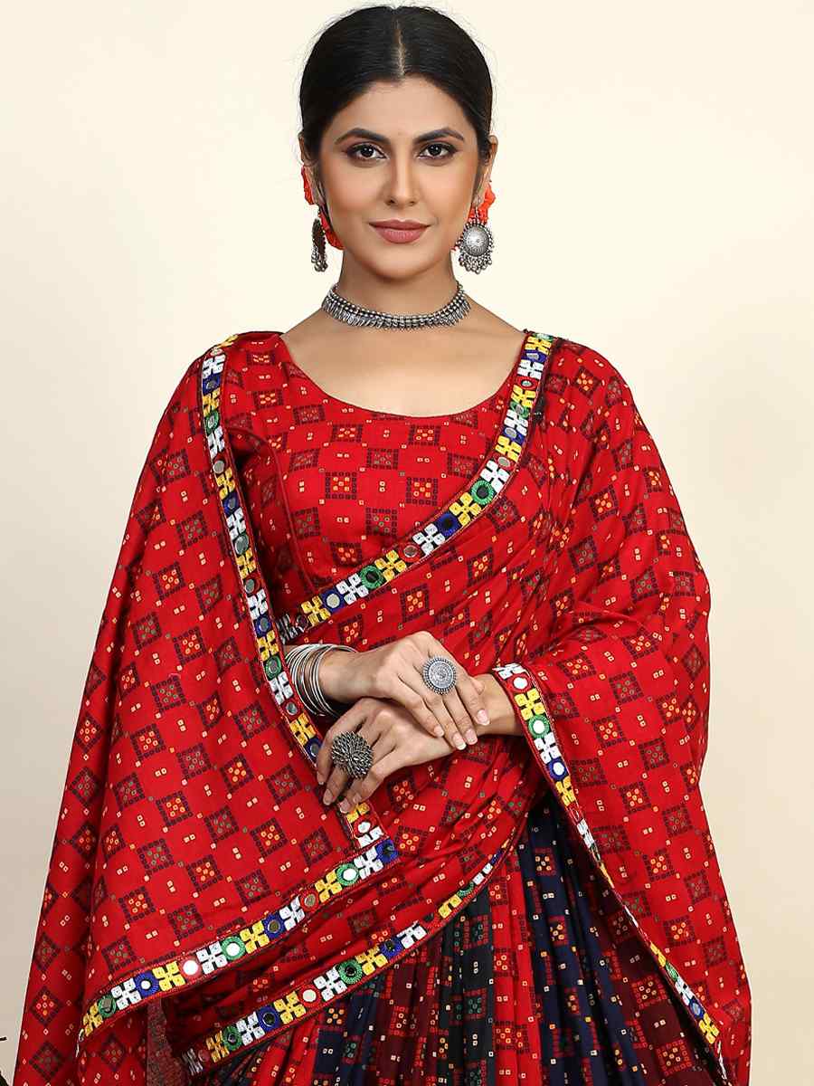Multi Cotton Printed Mehendi Festival Traditional Lehenga Choli