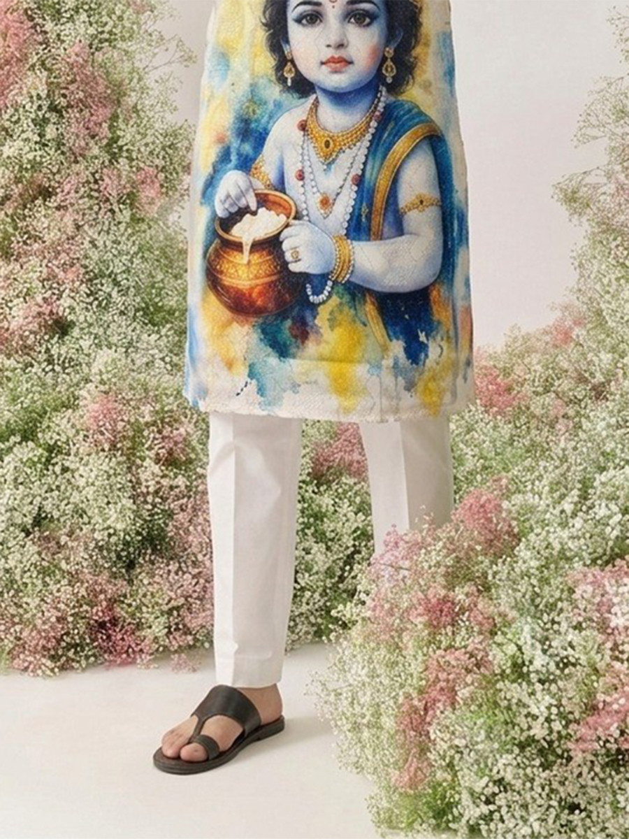 Multi Cotton Printed Party Festival Casual Ready Kurta