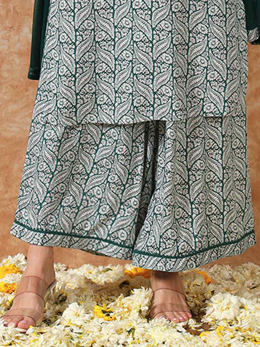 Multi Cotton Printed Party Wedding Festival Casual Ready Palazzo Pant Salwar Kameez