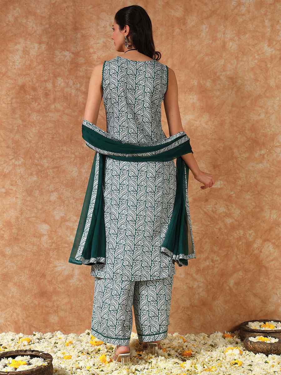 Multi Cotton Printed Party Wedding Festival Casual Ready Palazzo Pant Salwar Kameez