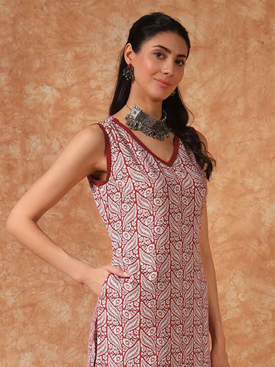 Multi Cotton Printed Party Wedding Festival Casual Ready Palazzo Pant Salwar Kameez