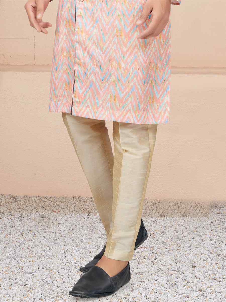 Multi Cotton Printed Wedding Festival Sherwani