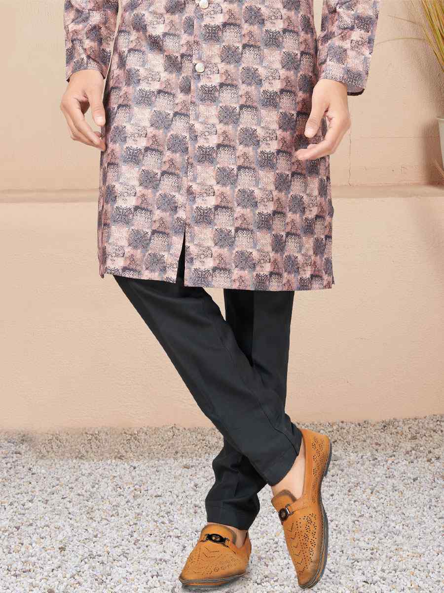 Multi Cotton Printed Wedding Festival Sherwani