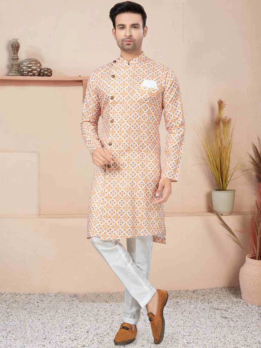 Multi Cotton Printed Wedding Festival Sherwani