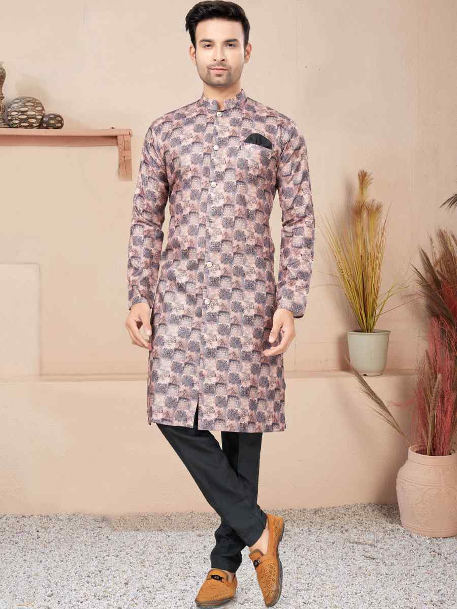 Multi Cotton Printed Wedding Festival Sherwani