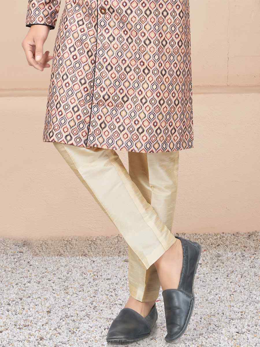 Multi Cotton Printed Wedding Festival Sherwani