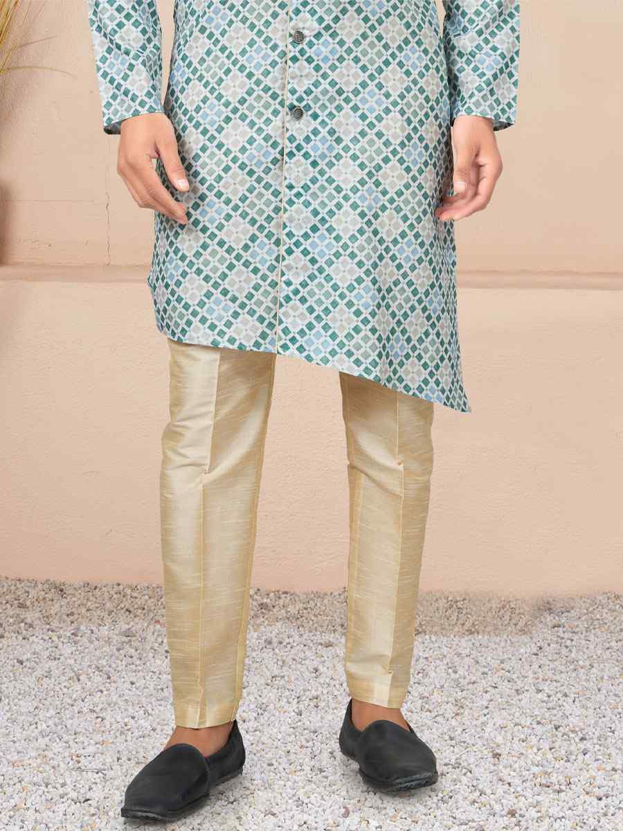 Multi Cotton Printed Wedding Festival Sherwani