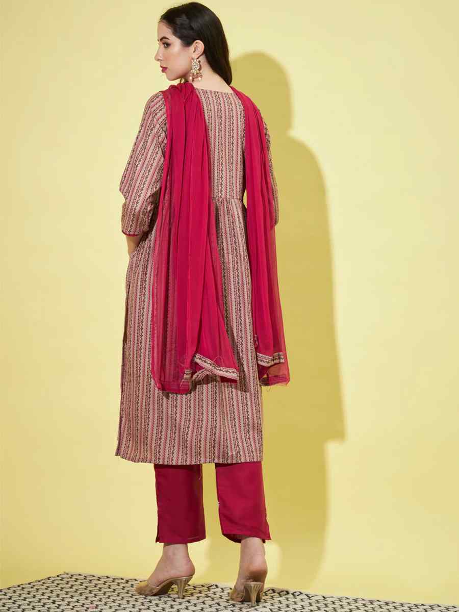 Multi Cotton Silk Blend Handwoven Festival Mehendi Ready Pant Salwar Kameez