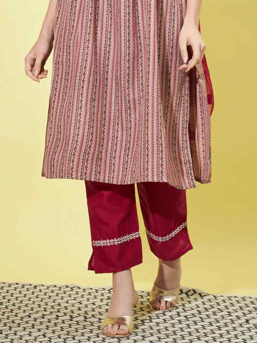 Multi Cotton Silk Blend Handwoven Festival Mehendi Ready Pant Salwar Kameez