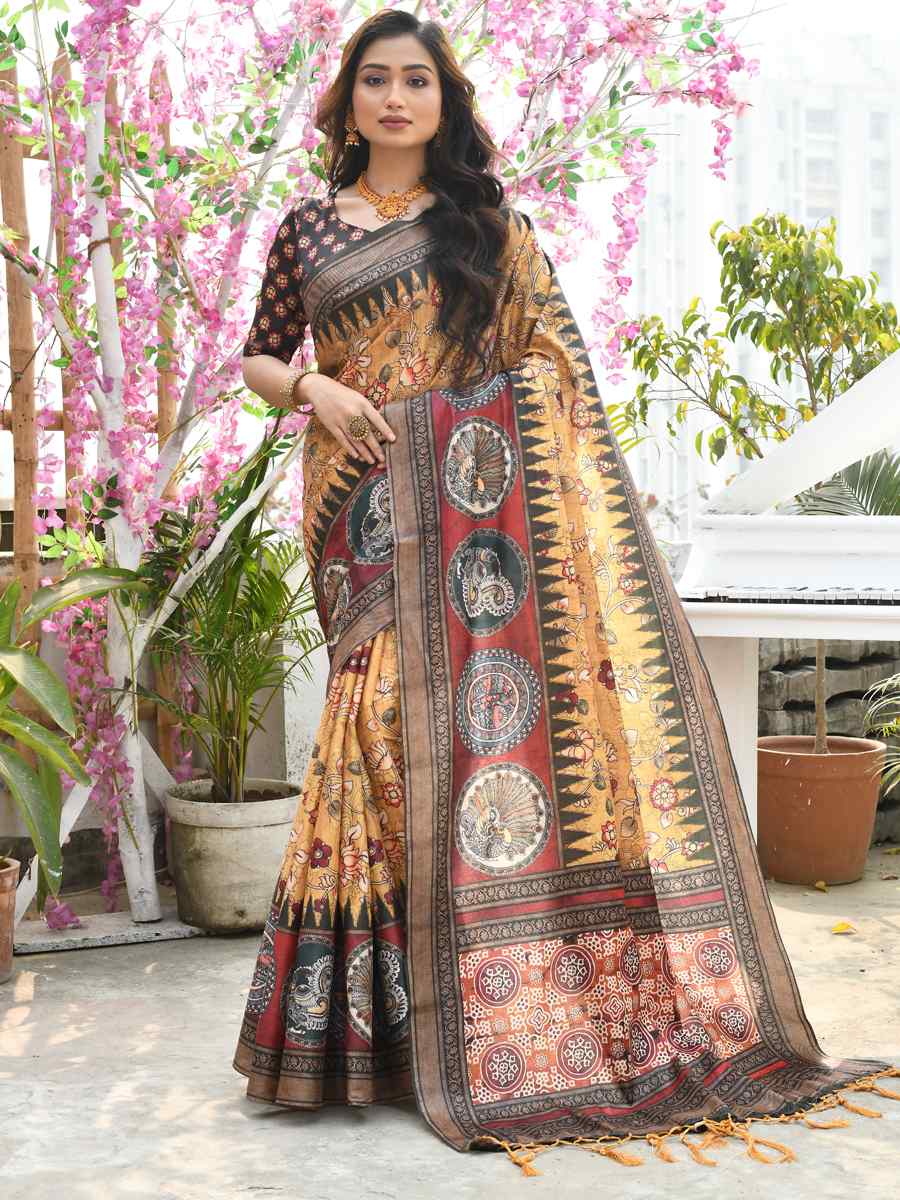 Multi Cotton Silk Printed Casual Festival Contemporary Saree