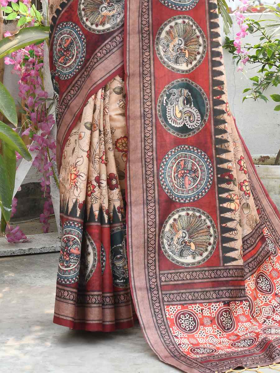 Multi Cotton Silk Printed Casual Festival Contemporary Saree