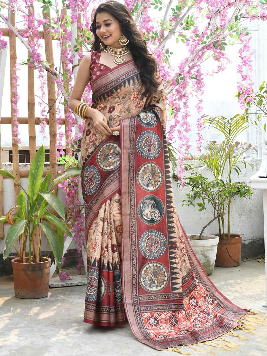 Multi Cotton Silk Printed Casual Festival Contemporary Saree