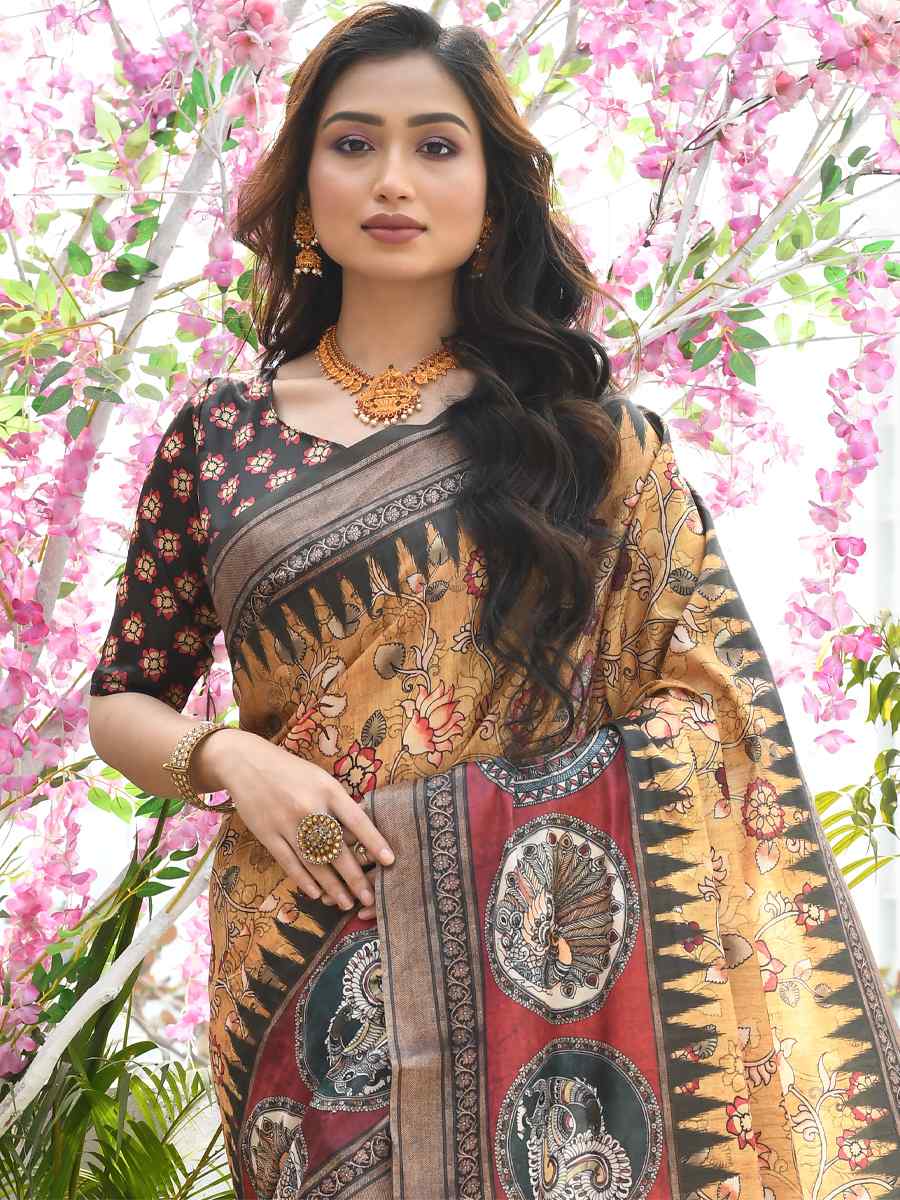 Multi Cotton Silk Printed Casual Festival Contemporary Saree
