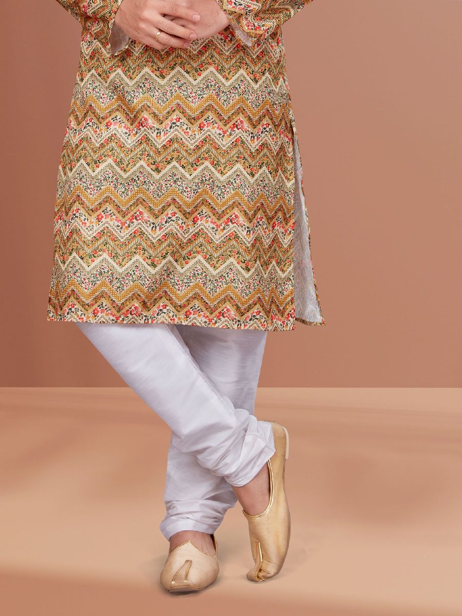 Multi Cotton Woven Festival Kurta