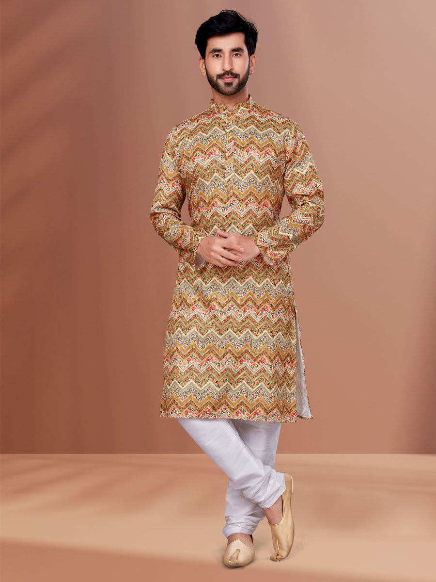 Multi Cotton Woven Festival Kurta