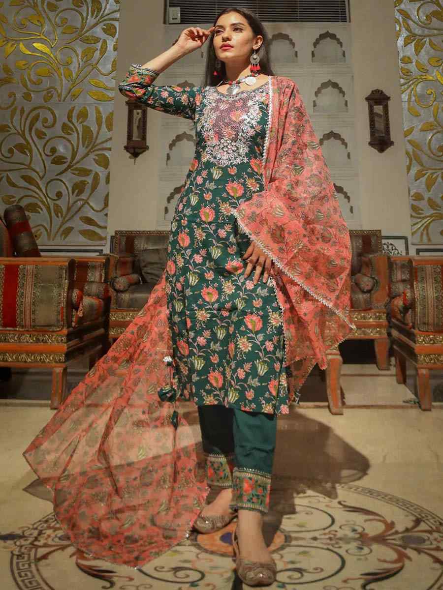 Multi CottonPrinted Casual Festival Pant Salwar Kameez