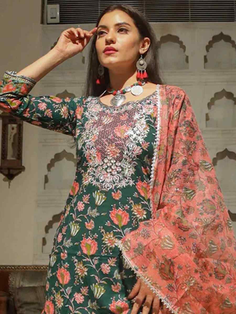 Multi CottonPrinted Casual Festival Pant Salwar Kameez